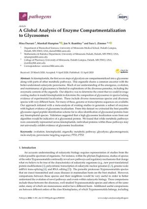 A Global Analysis of Enzyme Compartmentalization to Glycosomes