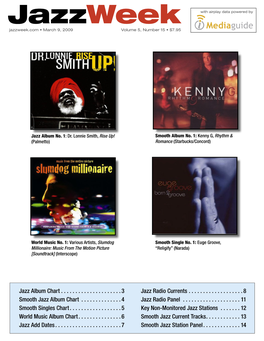 Jazzweek with Airplay Data Powered by Jazzweek.Com • March 9, 2009 Volume 5, Number 15 • $7.95