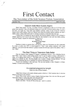First Contact the Newsletter of the Irish Science Fiction Association June/Julv 1996 ISSN 0791-3966