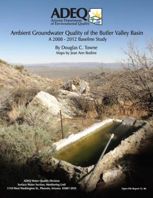 Appendix a – Data for Sample Sites, Butler Valley Basin, 2008-2012