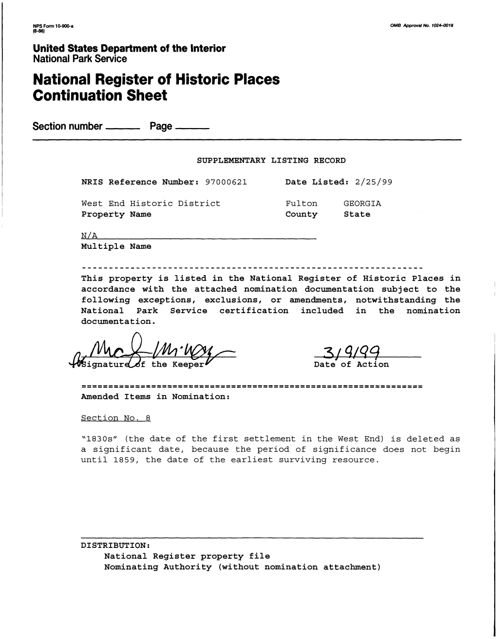 National Register of Historic Places Continuation Sheet