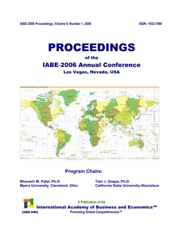 IABE-2006 Proceedings, Volume II, Number 1, 2006 ISSN: 1932-7498