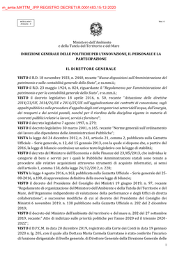 Decreto Direttoriale N. 221 Del 29/04/2020