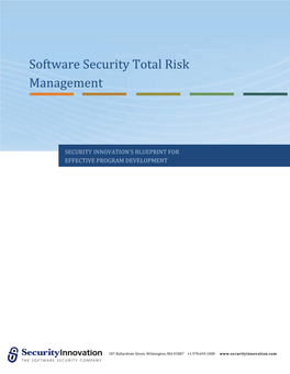 Software Security Total Risk Management