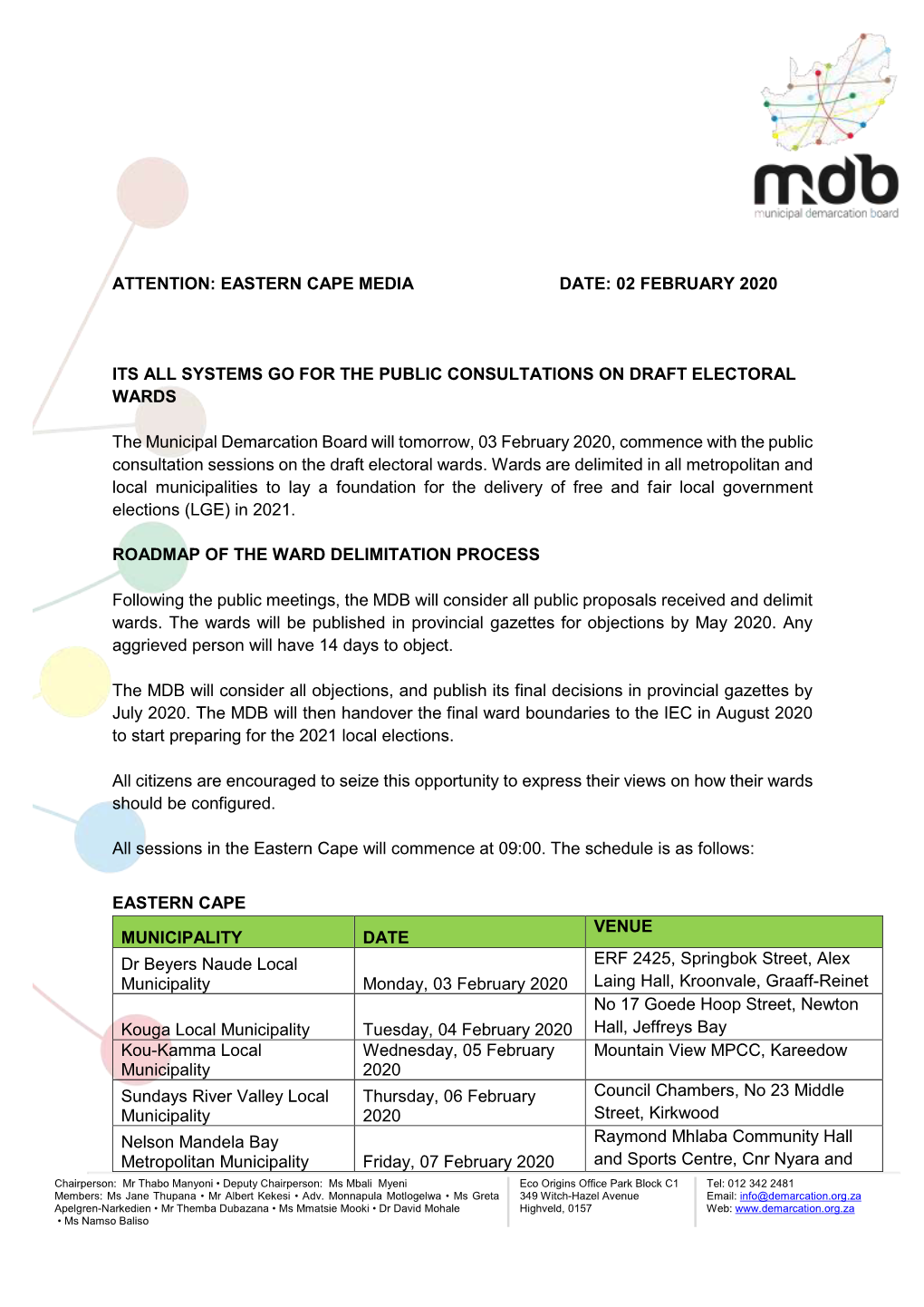 Its All Systems Go for the Public Consultations on Draft Electoral Wards