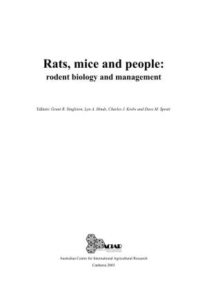 Rats, Mice and People: Rodent Biology and Management
