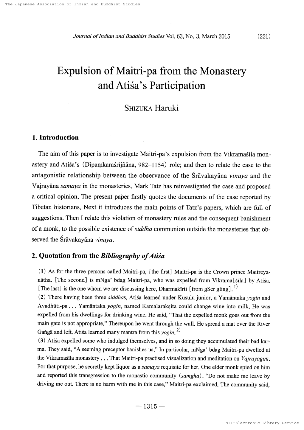 Fromthemonastery and Atisa'spanicipation