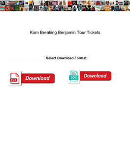 Korn Breaking Benjamin Tour Tickets
