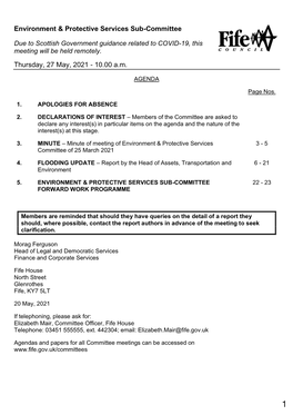 Environment & Protective Services Sub-Committee Thursday, 27 May