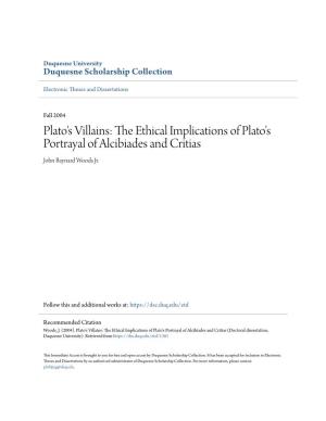 The Ethical Implications of Plato's Portrayal of Alcibiades and Critias