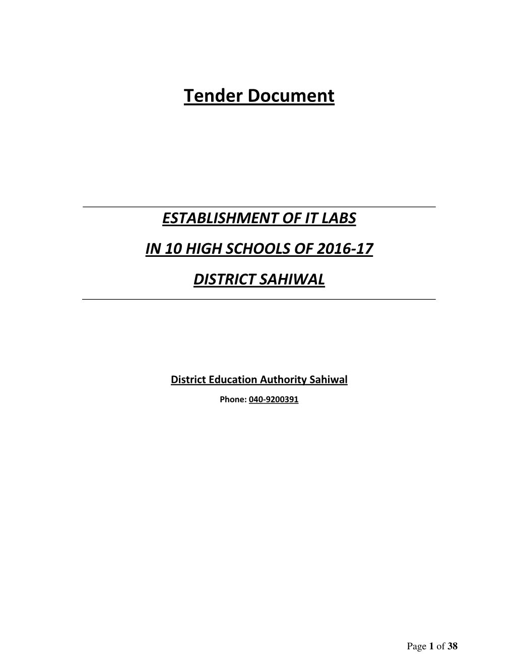 Tender Document