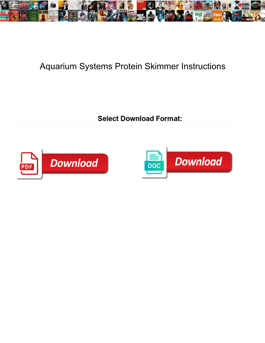 Aquarium Systems Protein Skimmer Instructions