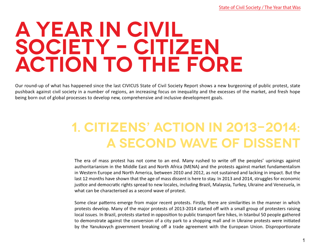 Citizen Action to the Fore