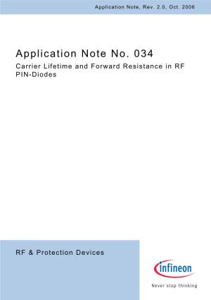 Application Note No. 034 Carrier Lifetime and Forward Resistance in RF PIN-Diodes