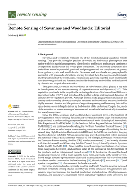 Remote Sensing of Savannas and Woodlands: Editorial
