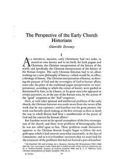 The Perspective of the Early Church Historians DOWNEY, GLANVILLE Greek, Roman and Byzantine Studies; Spring 1965; 6, 1; Proquest Pg