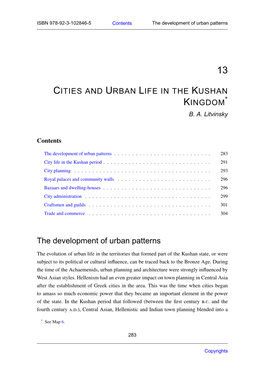 CITIES and URBAN LIFE in the KUSHAN KINGDOM The