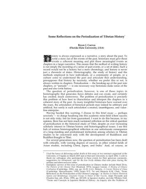 Some Reflections on the Periodization of Tibetan History*