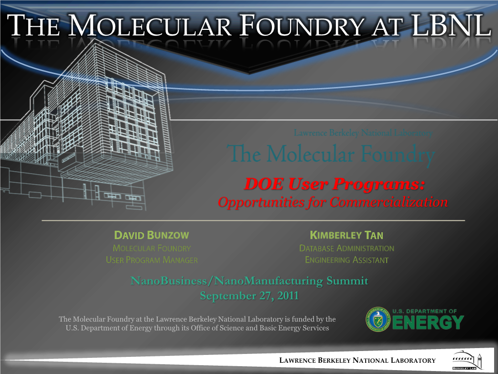 The Molecular Foundry at Lbnl