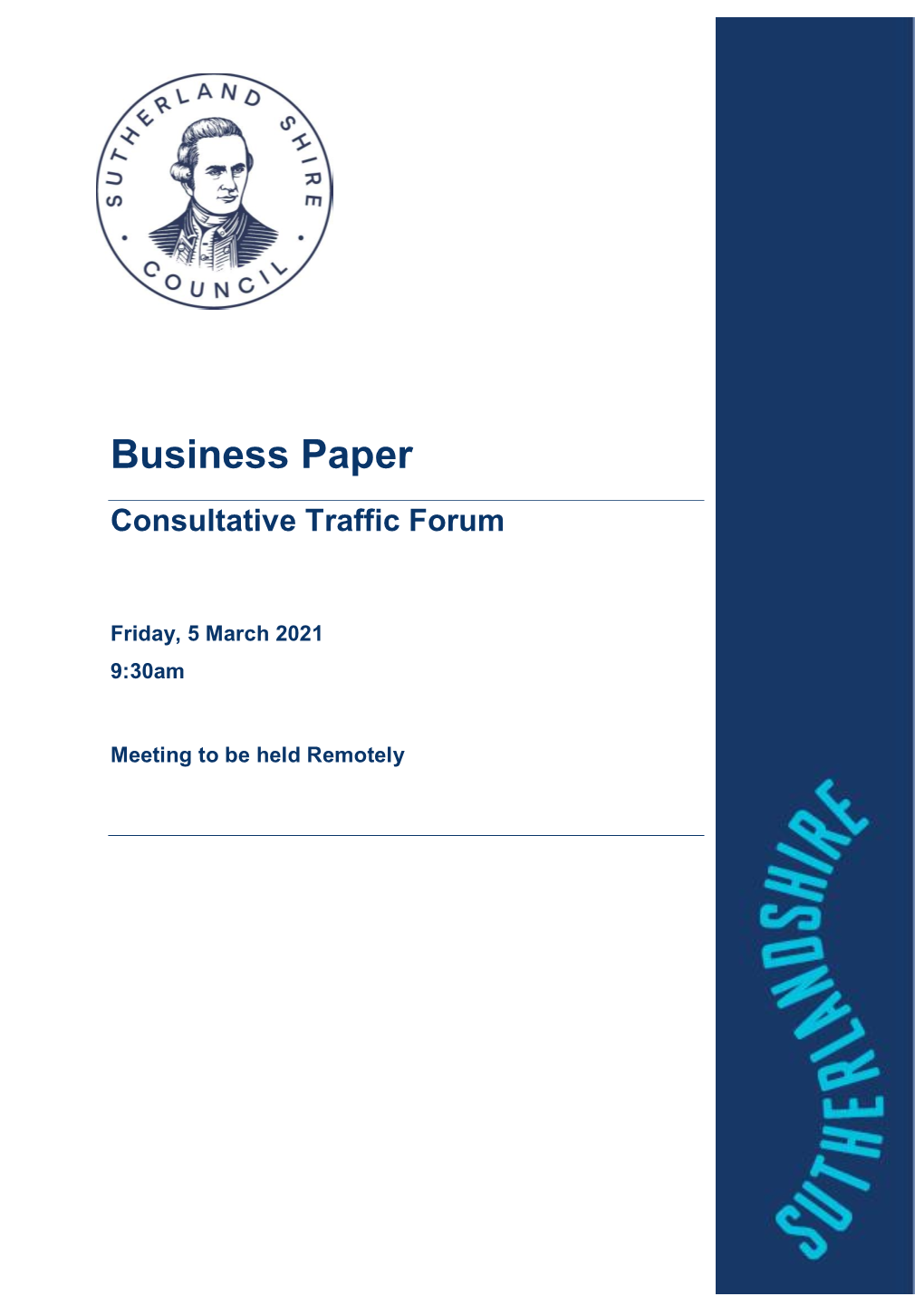 Agenda of Consultative Traffic Forum