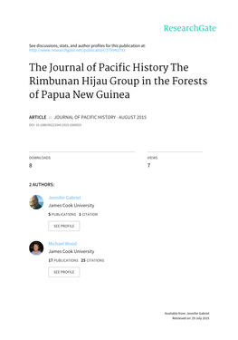 The Journal of Pacific History the Rimbunan Hijau Group in the Forests of Papua New Guinea
