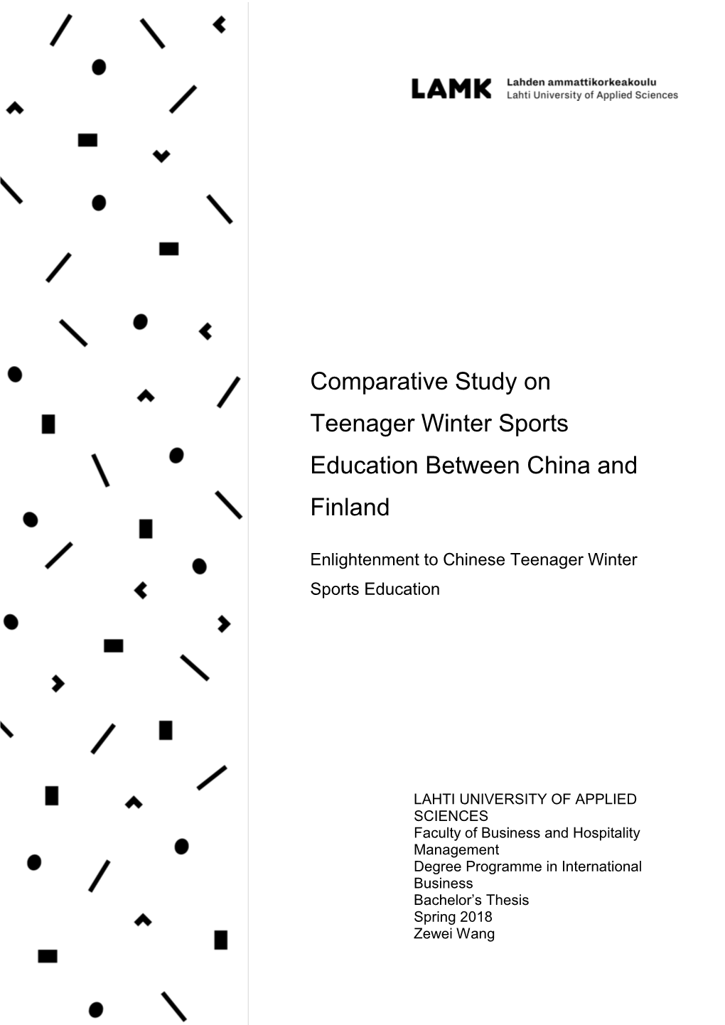 Comparative Study on Teenager Winter Sports Education Between China and Finland