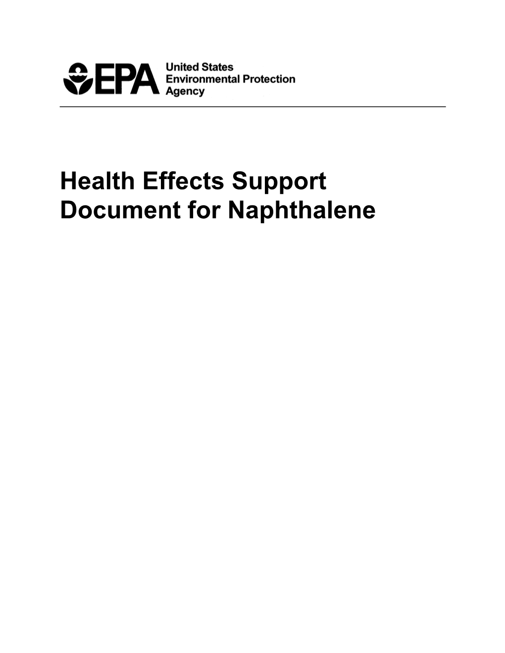 Health Effects Support Document for Naphthalene, February 2003