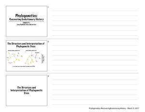 Phylogenetics: Recovering Evolutionary History COMP 571 Luay Nakhleh, Rice University
