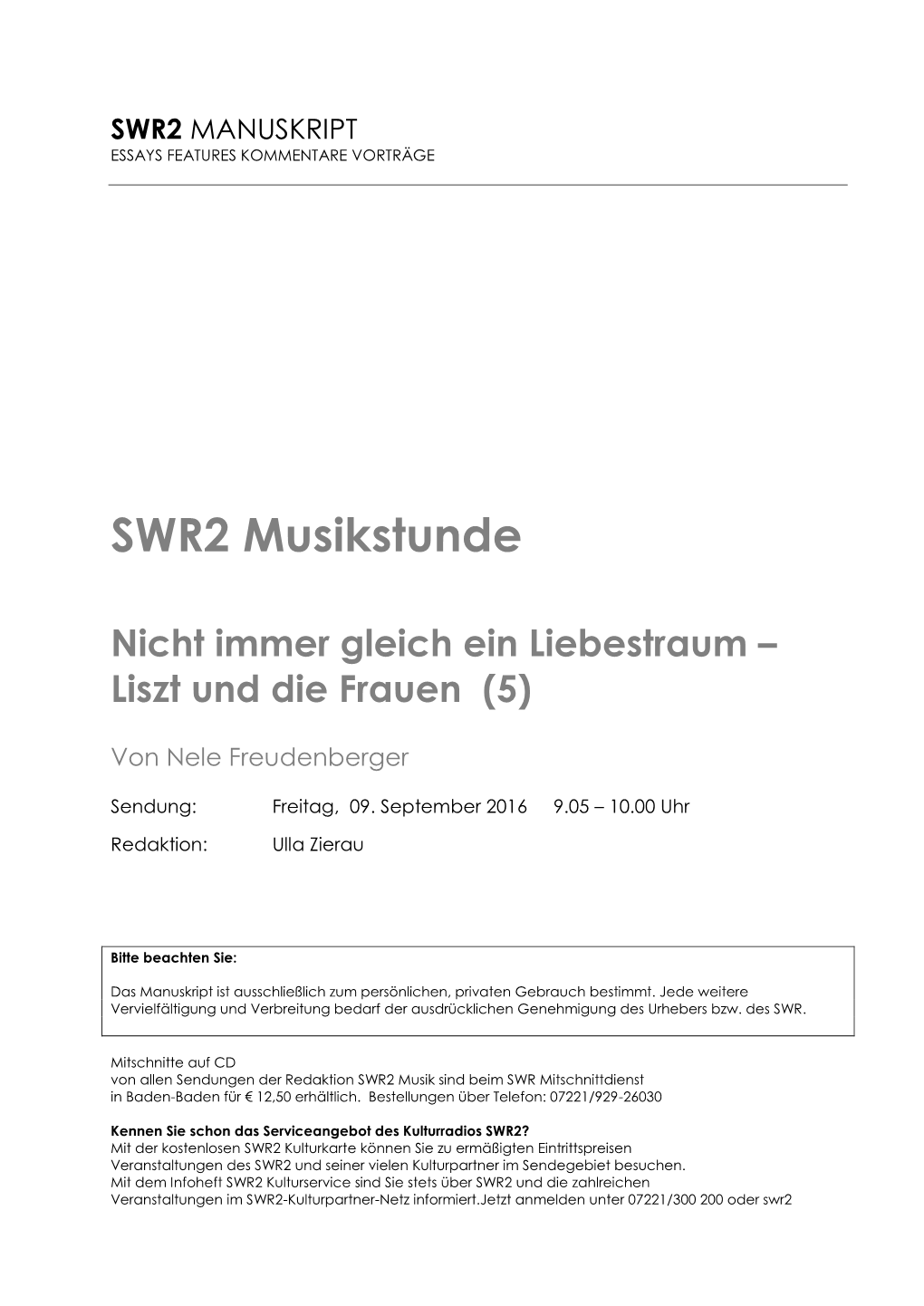 SWR2 Musikstunde