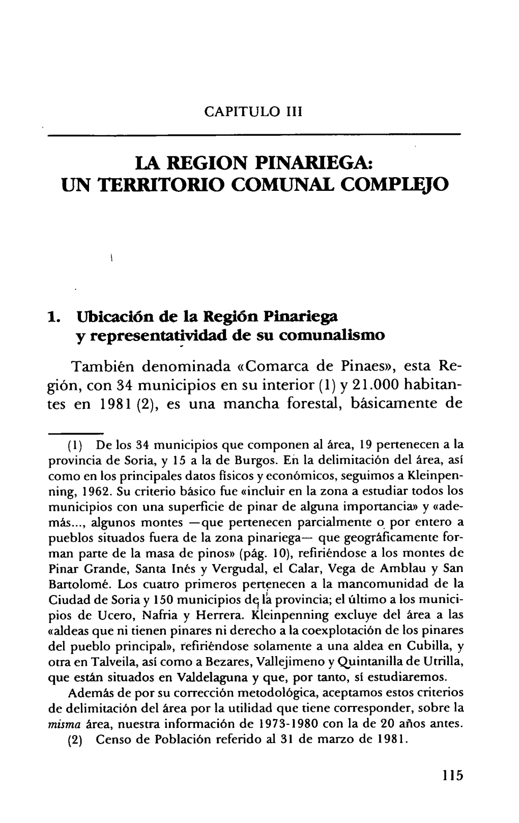 La Region Pinariega: Un Territorio Comunal Complf^Jo