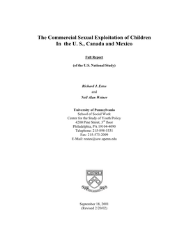 The Commercial Sexual Exploitation of Children in the U. S., Canada and Mexico