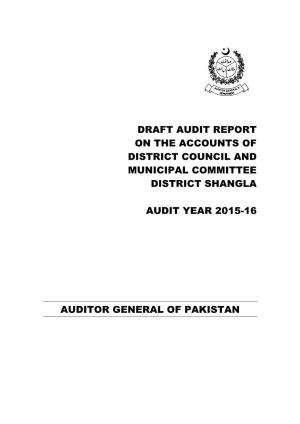Draft Audit Report on the Accounts of District Council and Municipal Committee District Shangla