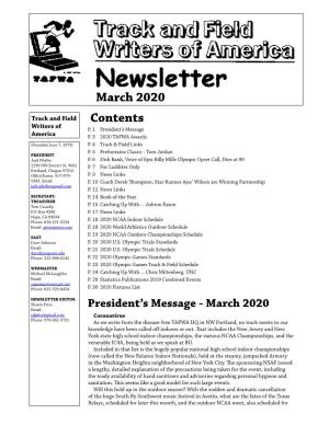 March 2020 Contents