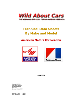 Technical Data Sheets by Make and Model American Motors Corporation