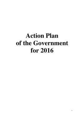 Action Plan of the Government for 2016