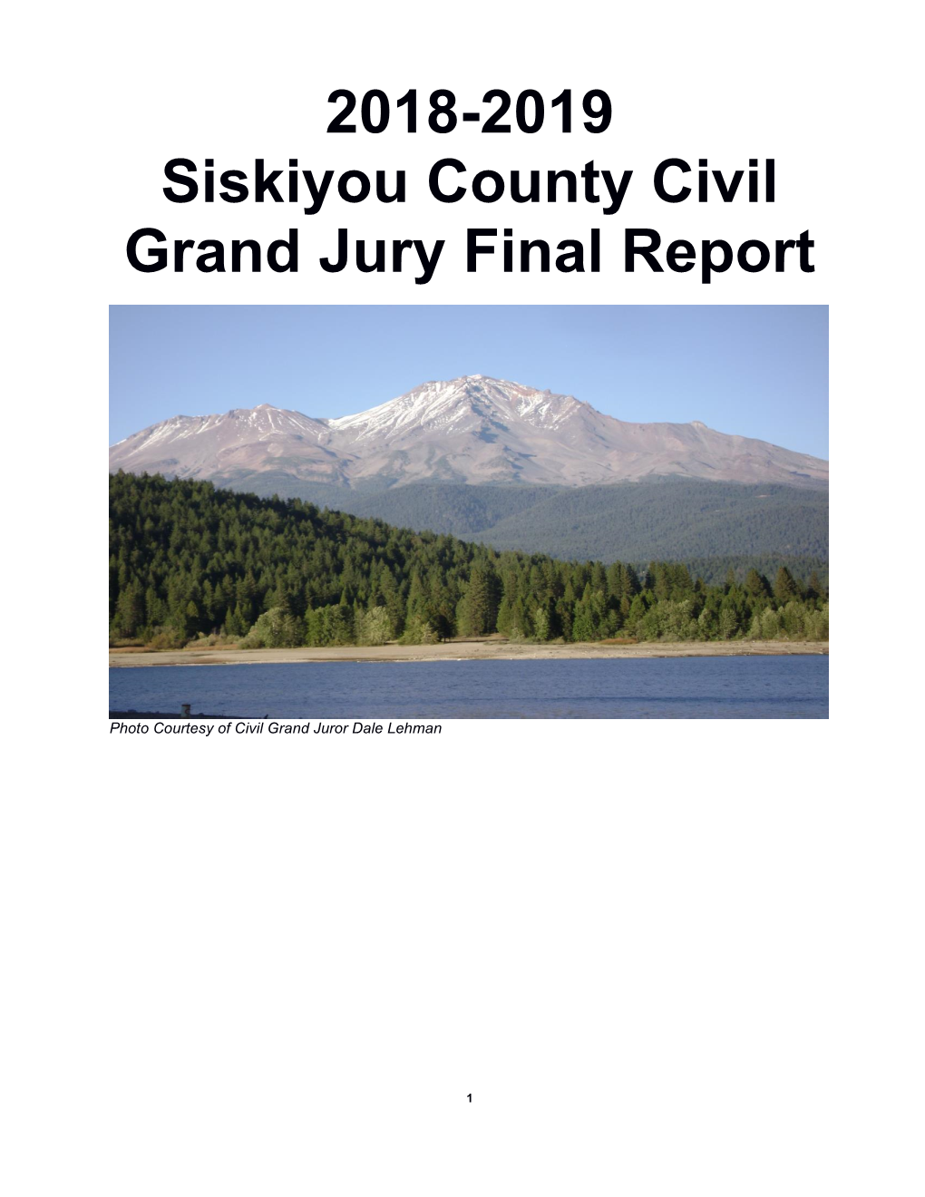 2018-2019 Siskiyou County Civil Grand Jury Final Report
