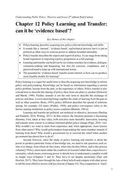 Chapter 12 Policy Learning and Transfer: Can It Be 'Evidence Based'?