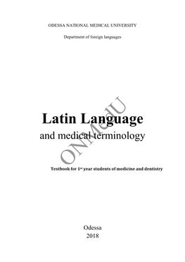 Latin Language and Medical Terminology
