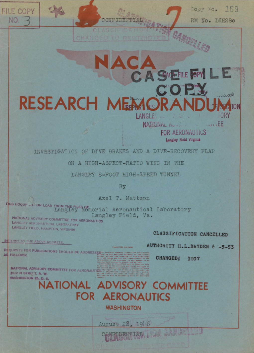 NACA RESEARCH MEMORAND)B141on