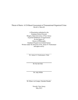A US-Based Assessment of Transnational Organized Crime David A