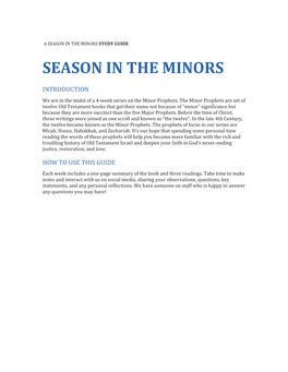 Season in the Minors Study Guide Season in the Minors
