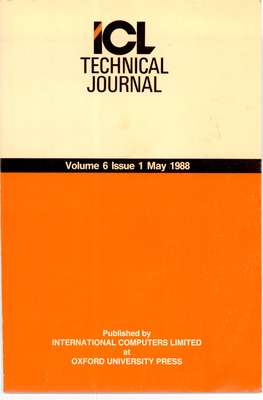 ICL Technical Journal Volume 6 Issue 1