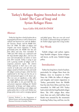 The Case of Iraqi and Syrian Refugee Flows