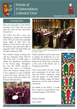 Friends of St Edmundsbury Cathedral Choir Newsletter Summer 2018
