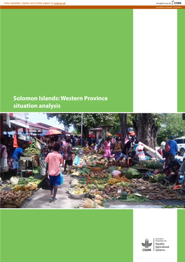 Solomon Islands: Western Province Situation Analysis Solomon Islands: Western Province Situation Analysis