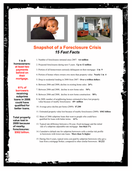 Snapshot of a Foreclosure Crisis
