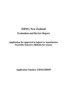 ERMA200695 E and R Report