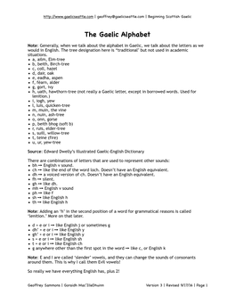 GLA 01 the Gaelic Alphabet