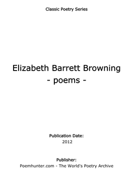 Elizabeth Barrett Browning - Poems