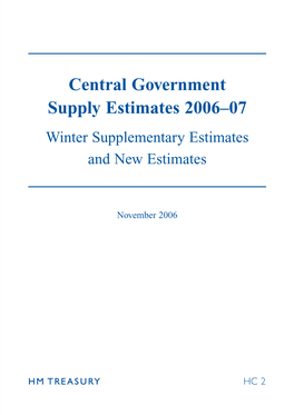 Central Government Supply Estimates 2006-07